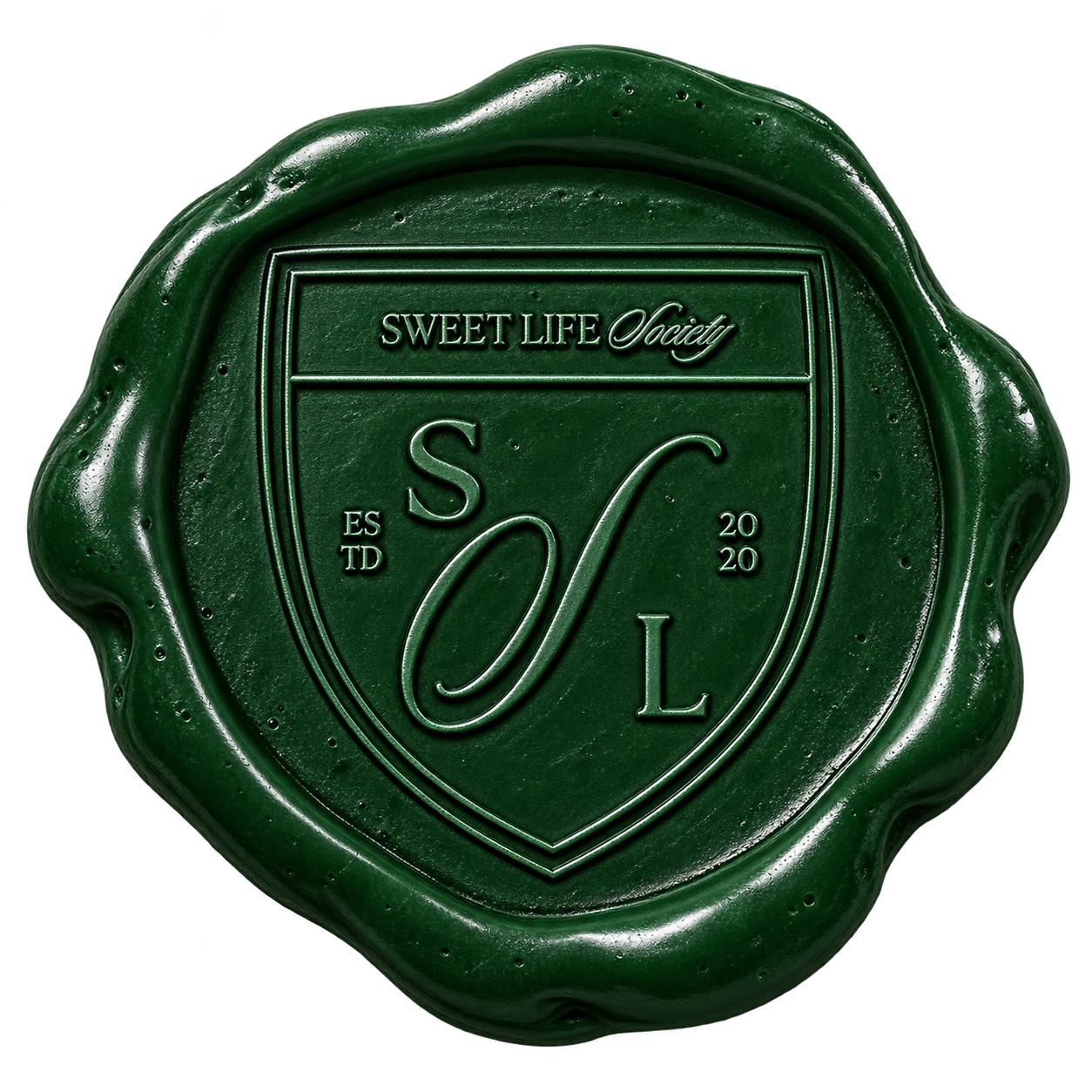 Sweet Life Society forest-green wax seal